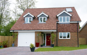 Red Composite Door & White Windows