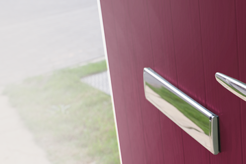 Burgundy Contemporary Composite Door