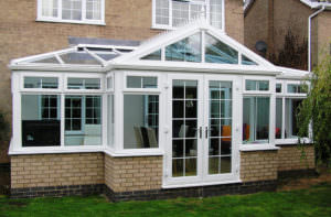 T Shaped White Conservatory