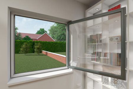 Interior of uPVC Tilt and turn Windows
