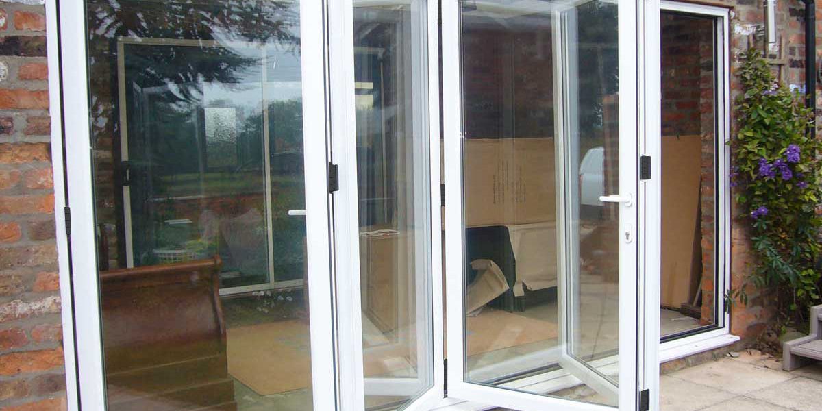 White Aluminium Bi-Folding Doors