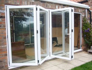 White Aluminium Bi-Folding Doors