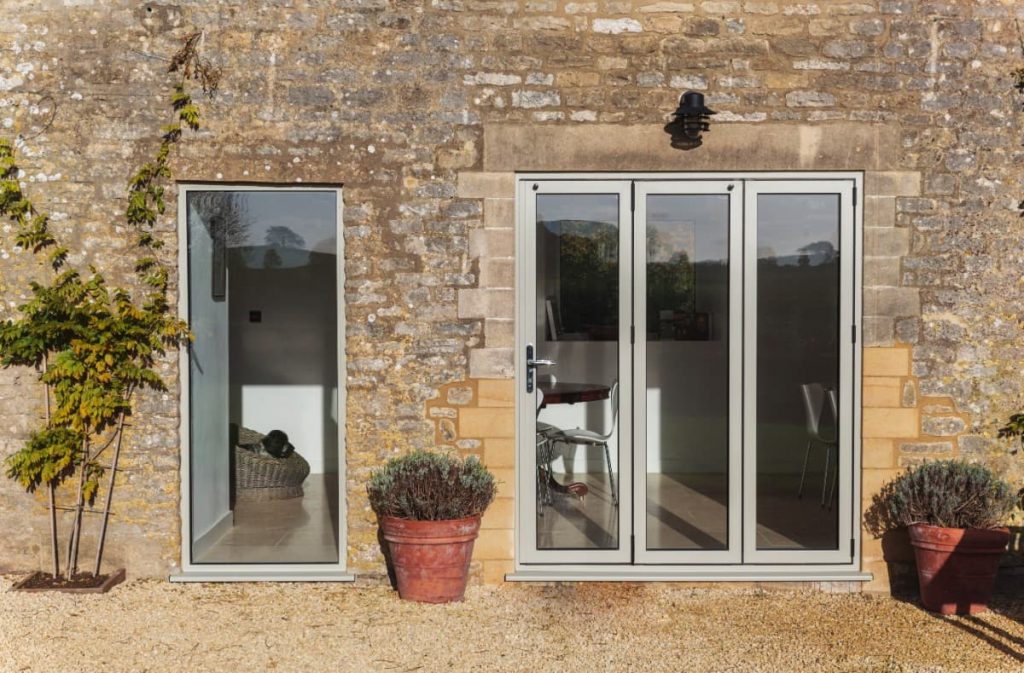 grey aluminium bi-fold doors Romford